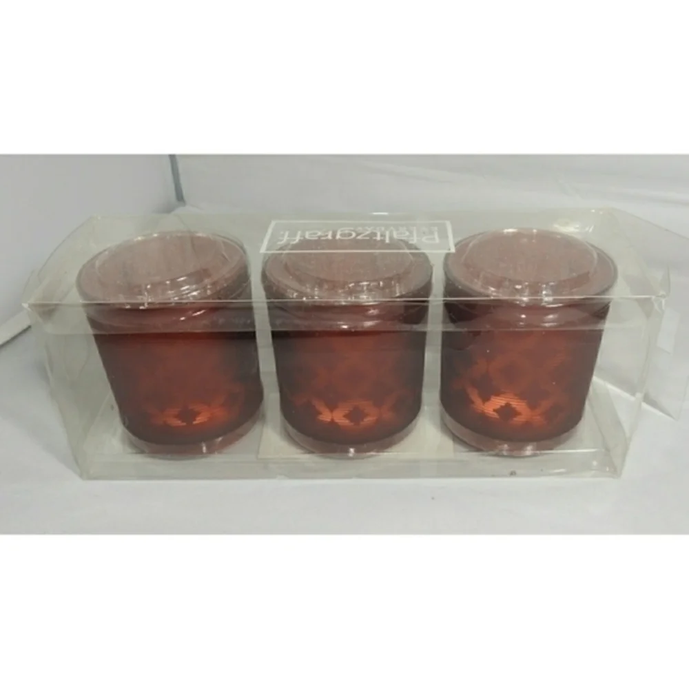 New Pfaltzgraff Set of 3 Red Tealight Holders‎ -